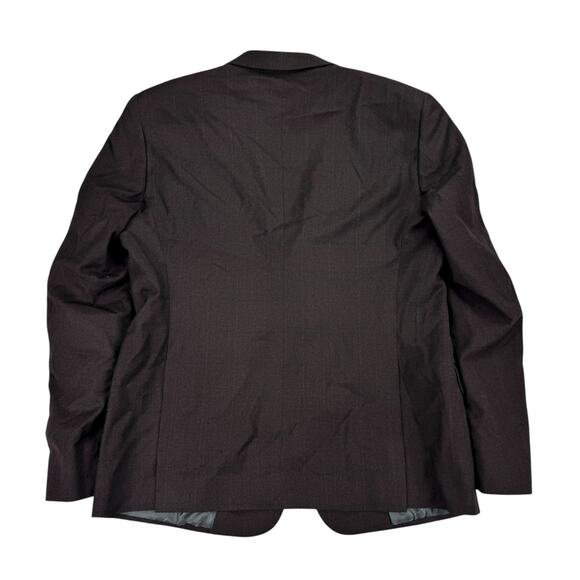 Armani Exchange Mens Slim Fit Wool Windowpane Suit Jacket Brown Black 42R - Picture 4 of 6